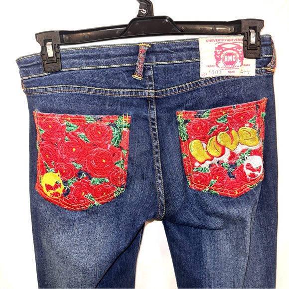 RMC Martin Ksohoh Jeans Size 27 Selvage Love Rose Embroidered Pockets Lot 1001 - Picture 8 of 14